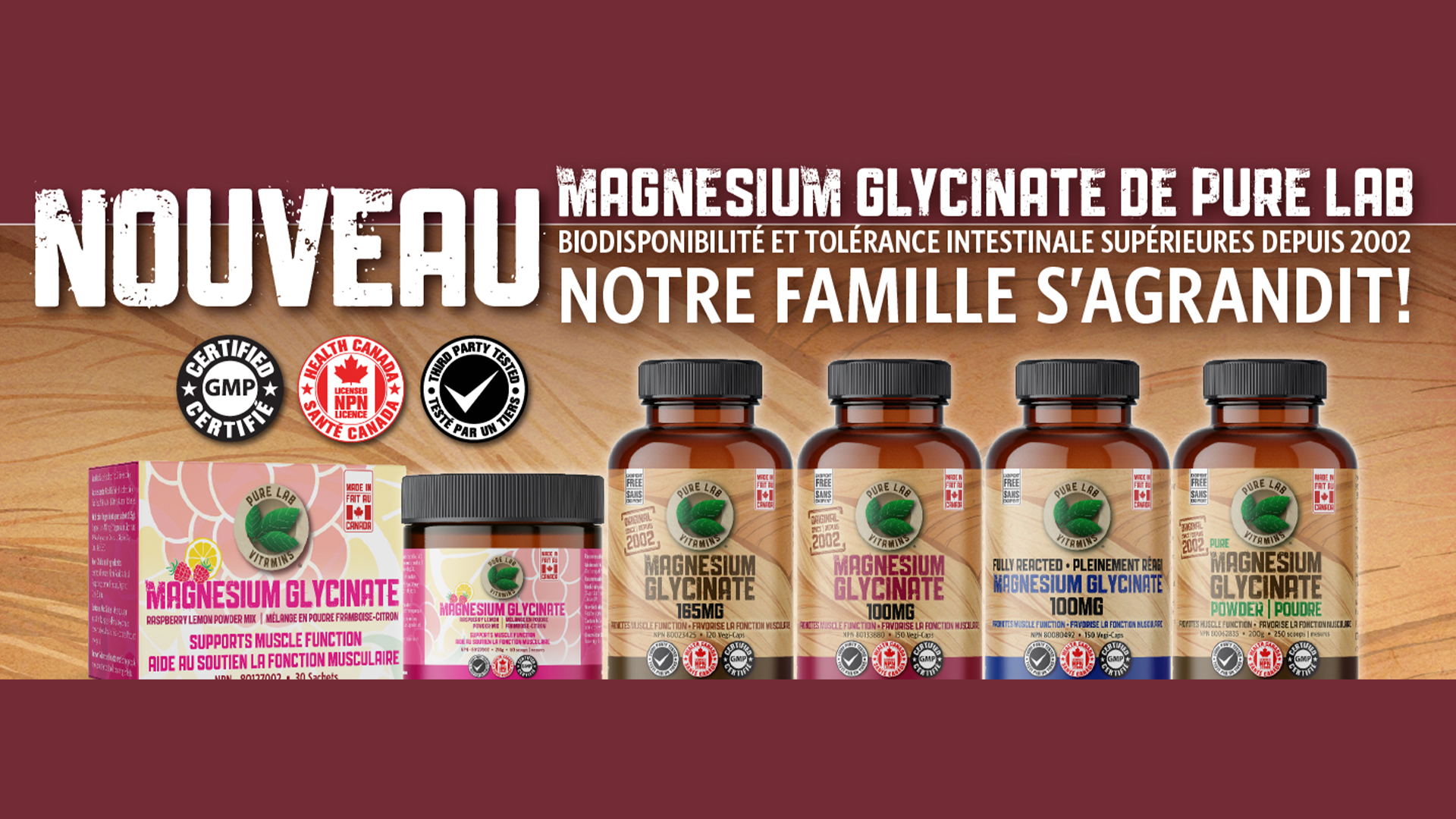 Glycinate de magnésium : Découvrez notre famille élargie, sans excipient!